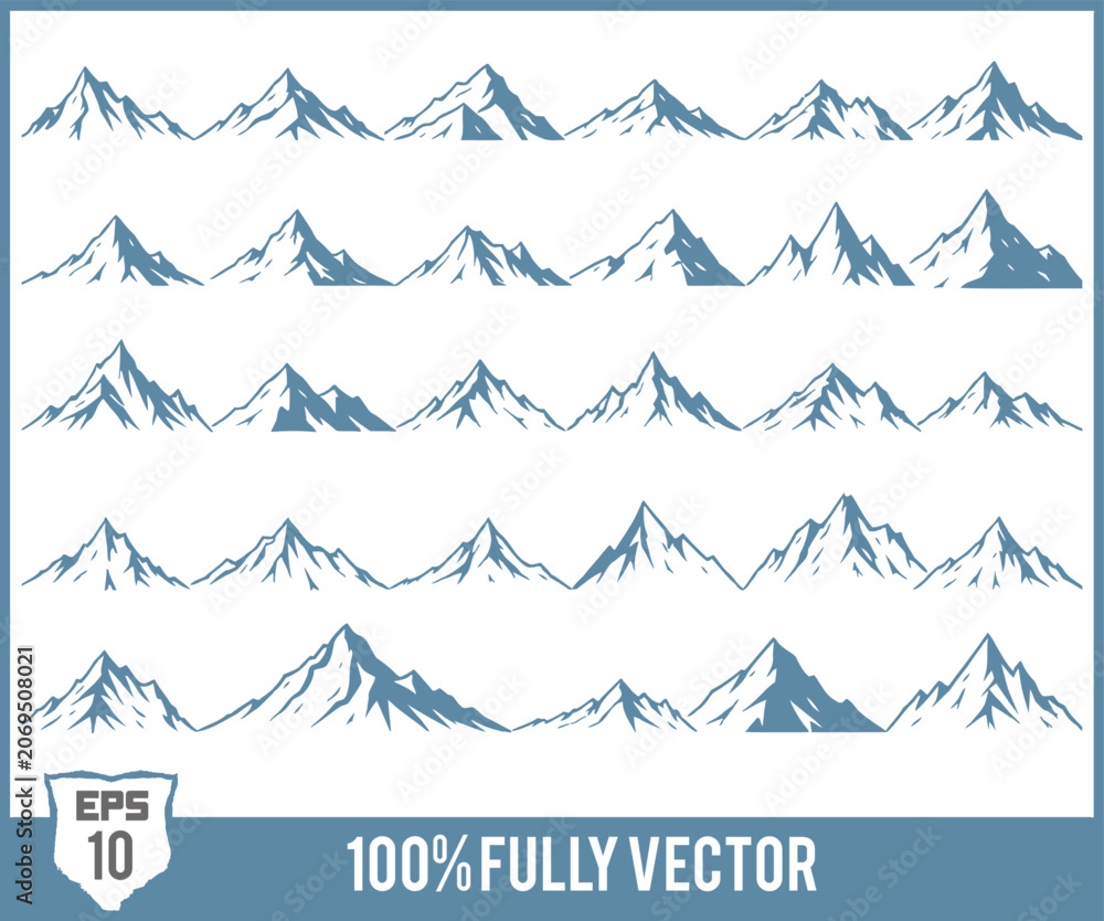 Obraz premium Minimalist Mountain Silhouettes Collection