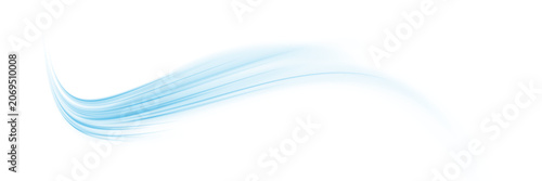 Abstract light waves flow across a dark background. Glowing accents create a smooth visual motion. Artwork PNG.