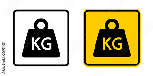 Heavy package shipping label icon set for package handling and cargo transport. Logistics and warehouse safety signs for storage, delivery and shipping operations