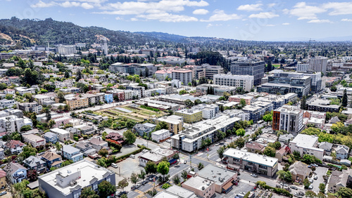 Schilderij op canvas drone photos of the bay area, Oakland Berkeley richmond Ca
