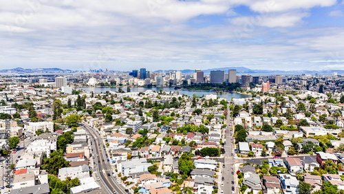 Картината върху платно drone photos of the bay area, Oakland Berkeley richmond Ca