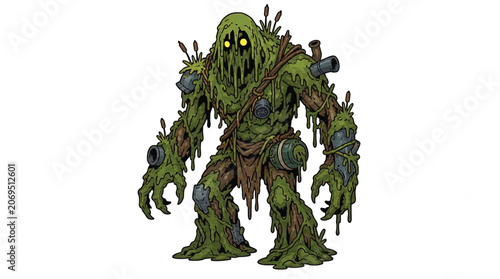 Swamp monster creature illustration.