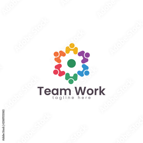 Abstract Team Work Logo Template
