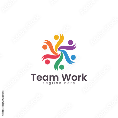 Abstract Team Work Logo Template