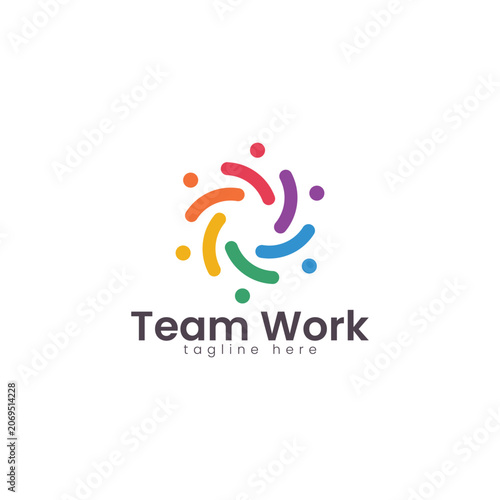 Abstract Team Work Logo Template