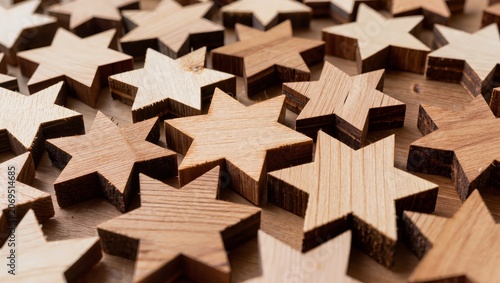 Geometric Wooden Star Pattern Texture with Intricate Parametric Architectural Design