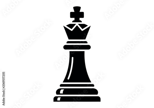 Chess king piece silhouette vector illustration for strategy game competition and success