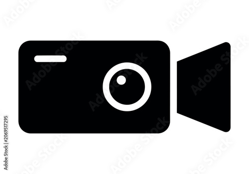 Video camera recorder icon vector illustration for cinema production and movie filmmaking