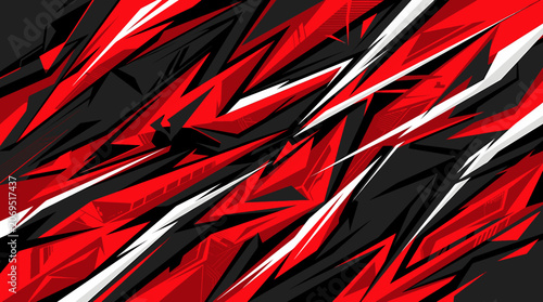 Dynamic Red Black and White Abstract Speed Racing Background Design