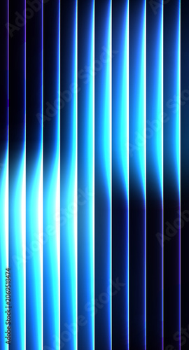 Vertical Neon Blue Light Bars Abstract Background, Futuristic Digital Gradient Tech Wallpaper Design