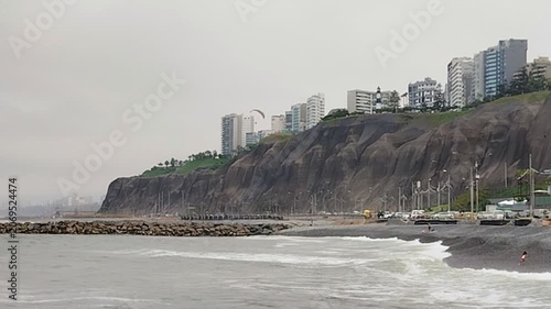 View of the coastline in Lima