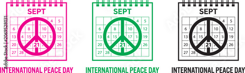 Φωτογραφία International peace day calendar september 21st awareness observance graphics