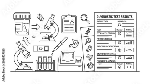 Medical diagnostic test results illustration.