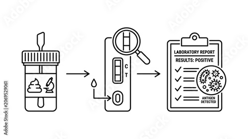 COVID-19 rapid test procedure diagram.