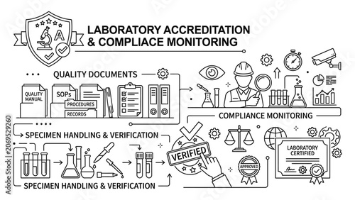 Laboratory accreditation and compliance monitoring process.