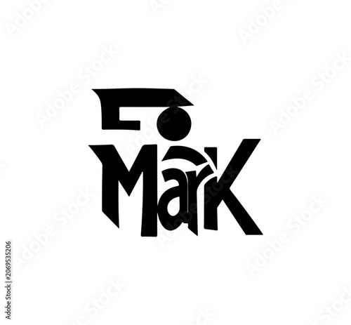 Graduation cap, Go Mark logo, education symbol, black vector icon