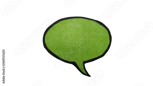 Green speech bubble thought icon with white interior