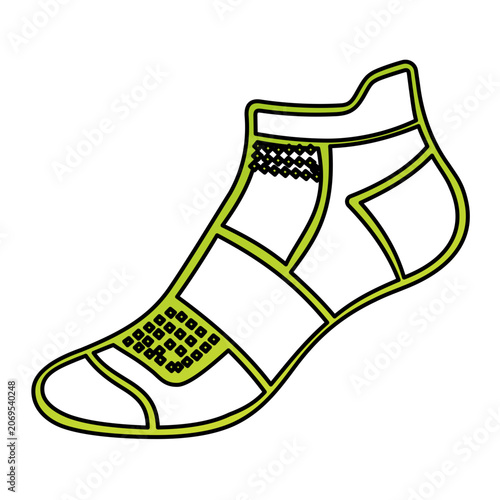 Vector illustration of sport knee socks shown as a minimalist flat vector icon with clean scalable lines for athletic footwear and sport apparel design.