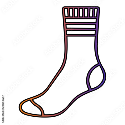 Vector illustration of a sports socks line icon showing a tall athletic knee sock rendered in clean minimalist flat vector style for sport clothing and footwear themes.