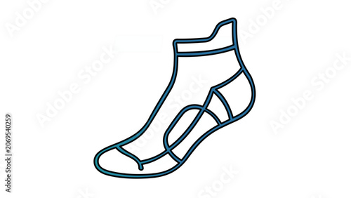 Vector illustration of sports socks worn by athletes as a minimalist clean vector icon with simple flat strokes ideal for sport wear and footwear accessory themes.