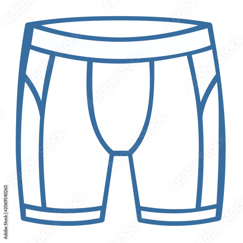 Vector illustration of sport shorts for athletes shown as a minimalist flat vector icon with clean scalable lines for athletic apparel and sport clothing design.