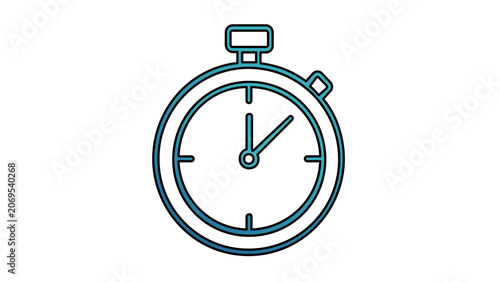 Vector illustration of a stopwatch for sports timing as a minimalist clean vector icon with simple flat strokes ideal for athletic time measurement and sport themes.