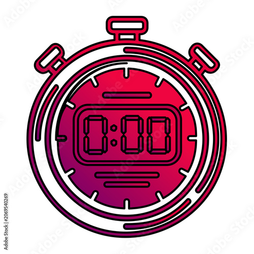 Vector illustration of a sports stopwatch chronometer shown as a minimalist flat vector icon with clean scalable lines for athletic timing and sports competition themes.