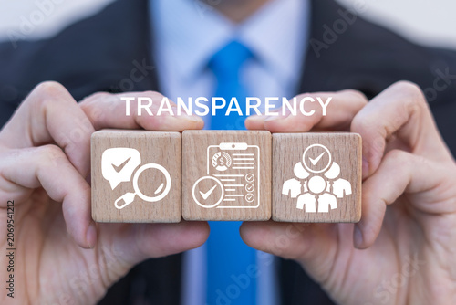 Foto Concept of business transparency, honesty and accountability.