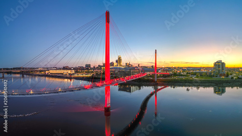 Tableau sur toile Omaha, Nebraska, USA at Blue Hour