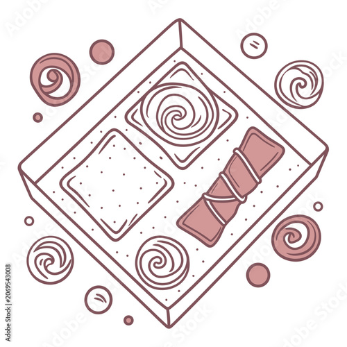 Assorted confectionery box with various chocolates and sweets  