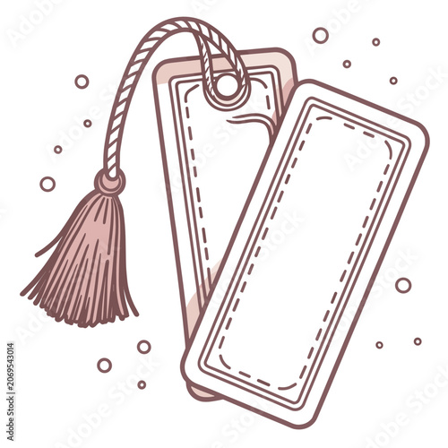 Bookmark with tassel design in minimalistic illustration style  