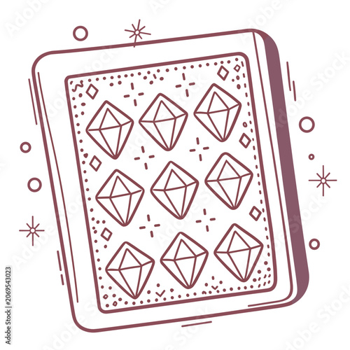 Diamond painting canvas with geometric design and stars  