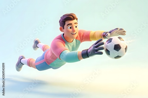 Animated Soccer Goalkeeper Dive Illustration