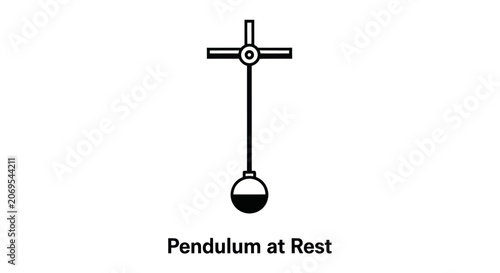 Tableau sur toile A pendulum is hanging motionless from a crossbar indoors
