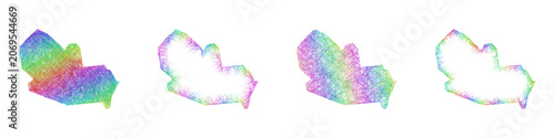 Canvas Print Rainbow color sketch Slough map design set