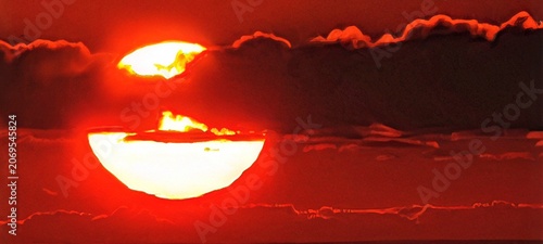 La Palma tiefroter Sonnenuntergang