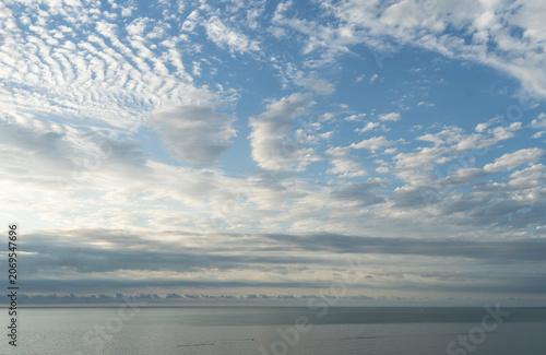 Sky with clouds after sunset. Sky background.