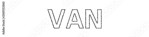Bild auf Leinwand Sketch monochrome Van text design element