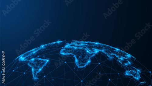 Vászonkép Earth's global digital network