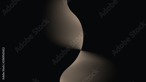 Schilderij op canvas Dark abstract background with smooth curves and shadows