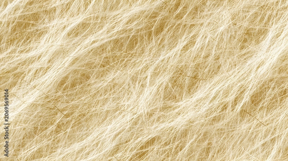 Fototapeta premium Image material with a washi paper image containing thin golden fibers. Background, texture. Off-white, ivory, cream, beige. Stock Illustration