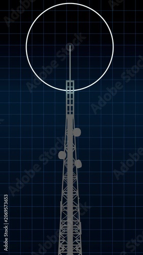  Telecom Antenna Transmitting Data Signal Animation
