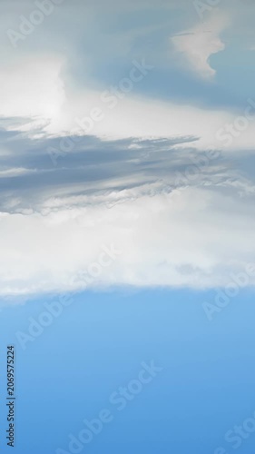 Beautiful and atmospheric aerial video of the sky, clouds rolling and unfolding, and natural ecological landscape.