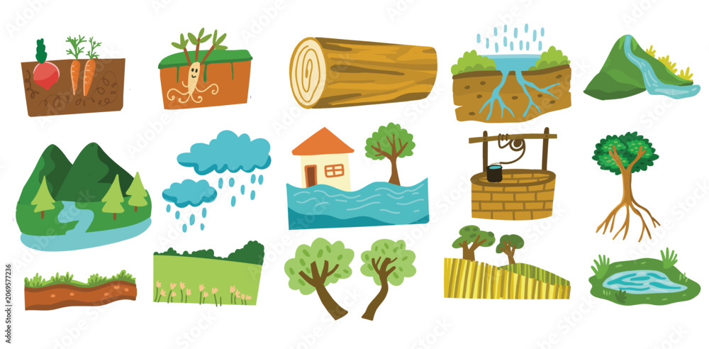Fototapeta premium set of nature icons vector