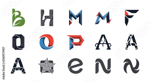 Collection of Modern Abstract Letter Logos and Symbols