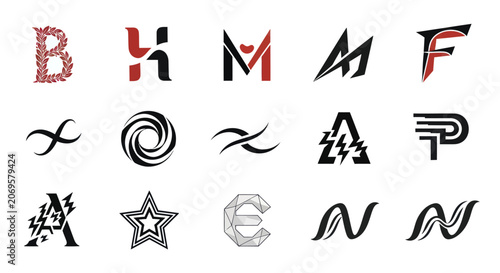 Collection of Modern Abstract Letter Logos and Symbols