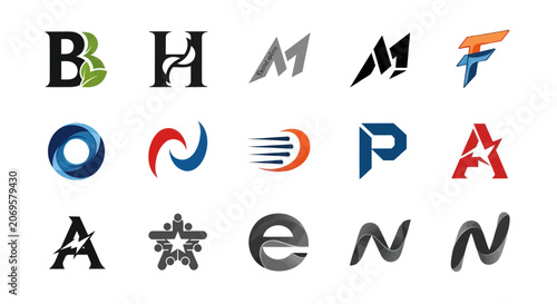 Collection of Modern Abstract Letter Logos and Symbols