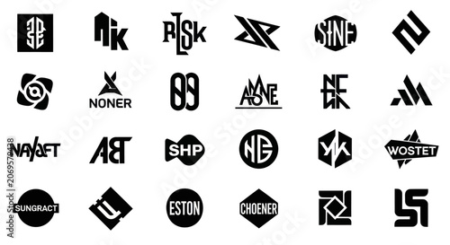 Collection of Modern Abstract Logo Designs, Corporate Identity Elements