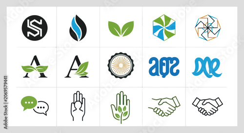 Collection of modern abstract logo designs for business and branding