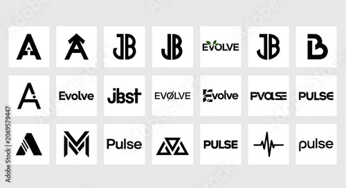 Collection of Modern Abstract Logos and Branding Elements - Design Concepts